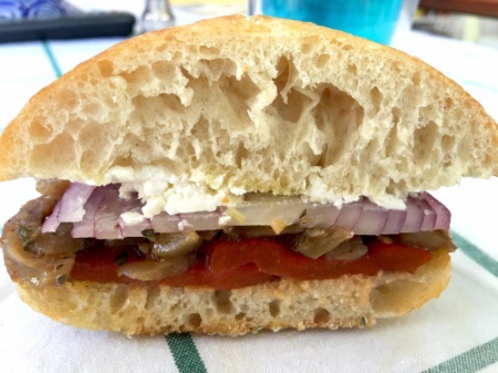 Marinated eggplant, peppers, and goat cheese sandwich.jpg